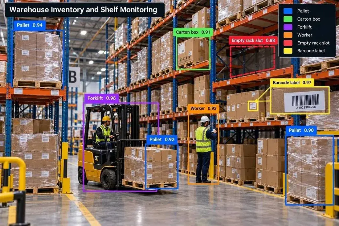 Warehouse Shelf & Inventory Annotation and Warehouse Equipment Annotation