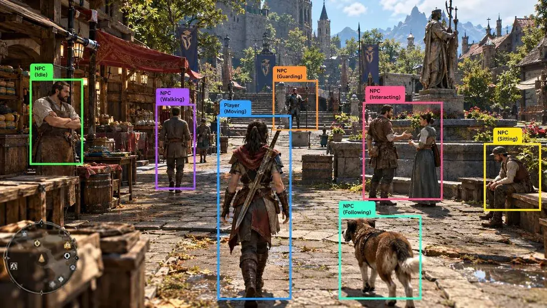 NPC & AI Behavior Annotation and Gaming UI & Interface Annotation