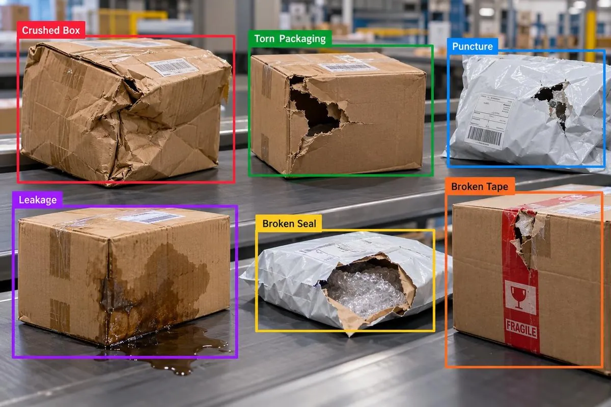 Package Damage & Condition Annotation and Multi-Object Tracking & Movement Analysis